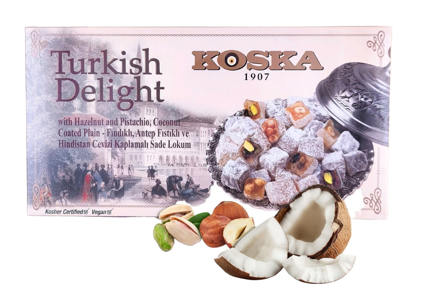Turkish Delight w/ Coconut, Hazelnut, and Pistachio (125g x 12)