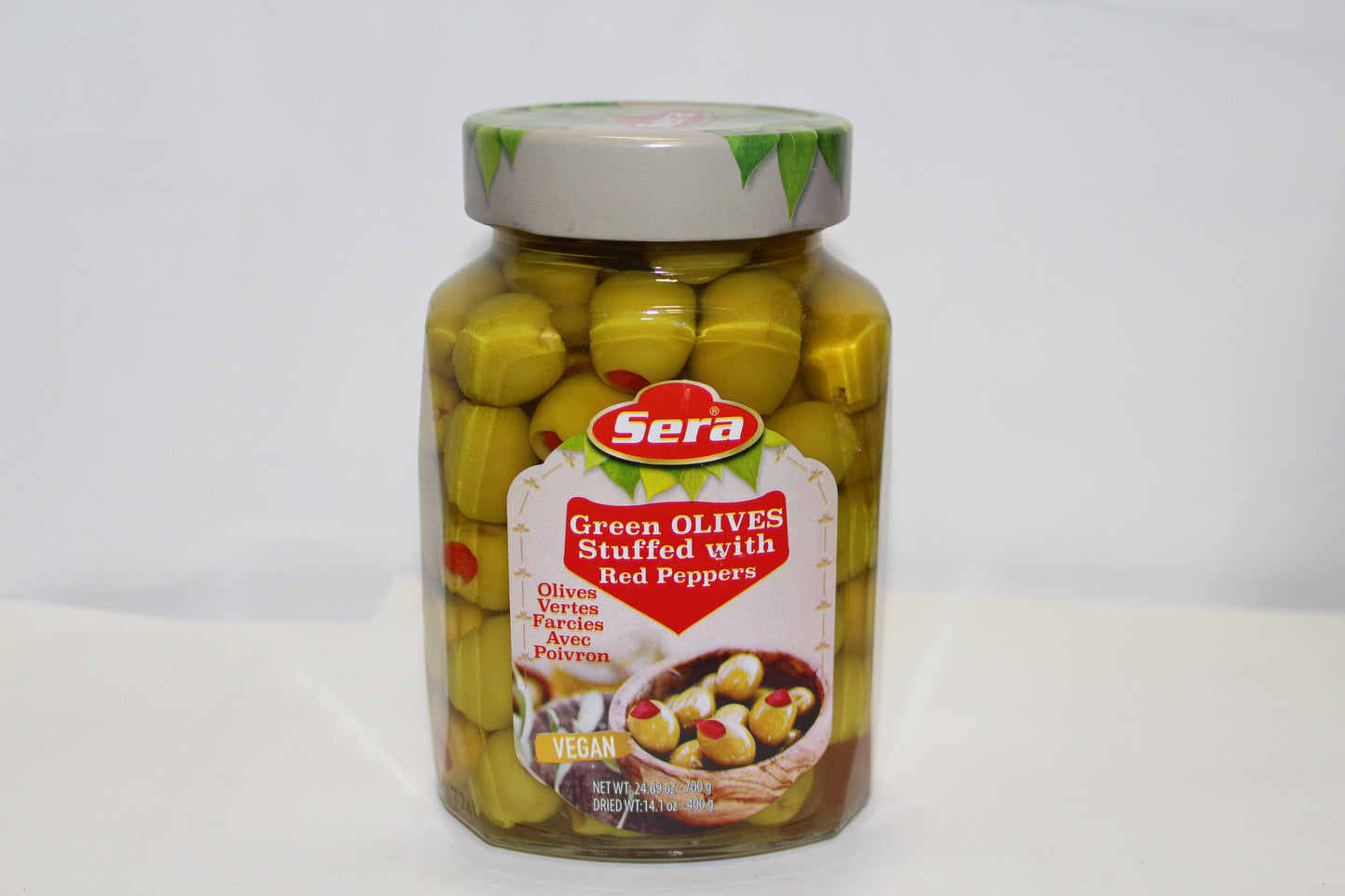 Green Olives Stuffed With Red Peppers (700ml x 12)