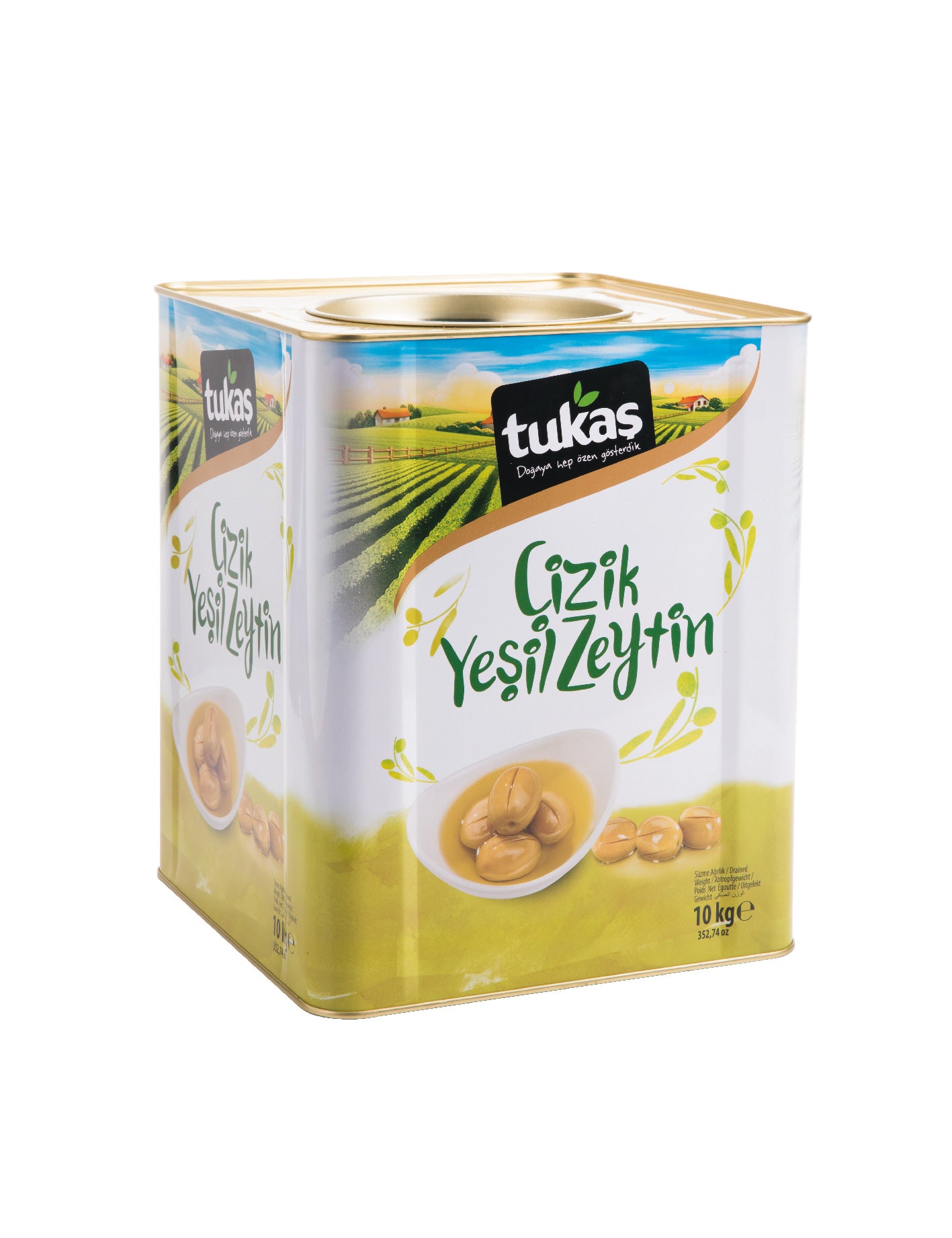 Tukas Natural Scratched Green Olives (720g x 12)