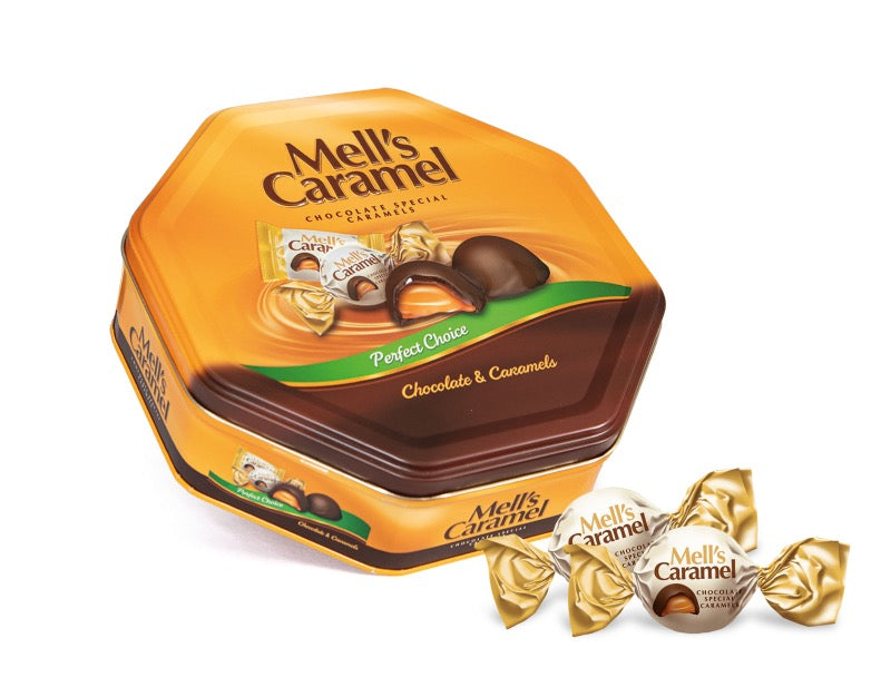 Mell's Chocolate Caramel Octagon Tin -2040 (500g x 8)
