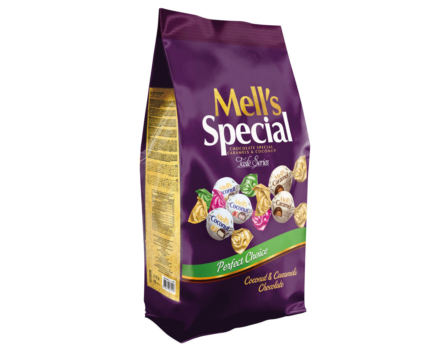 Mell's Special Chocolate Caramel and Coconut Bag (500g x 12)