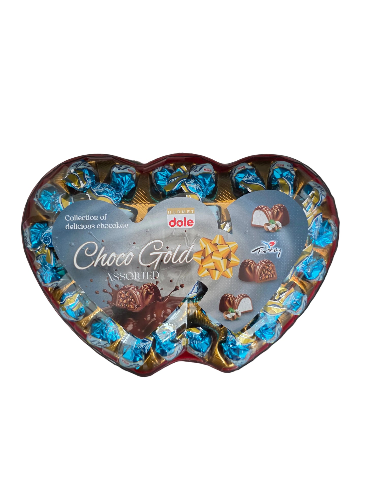 Gold Assorted Heart Chocolate PVC (560g x 8)