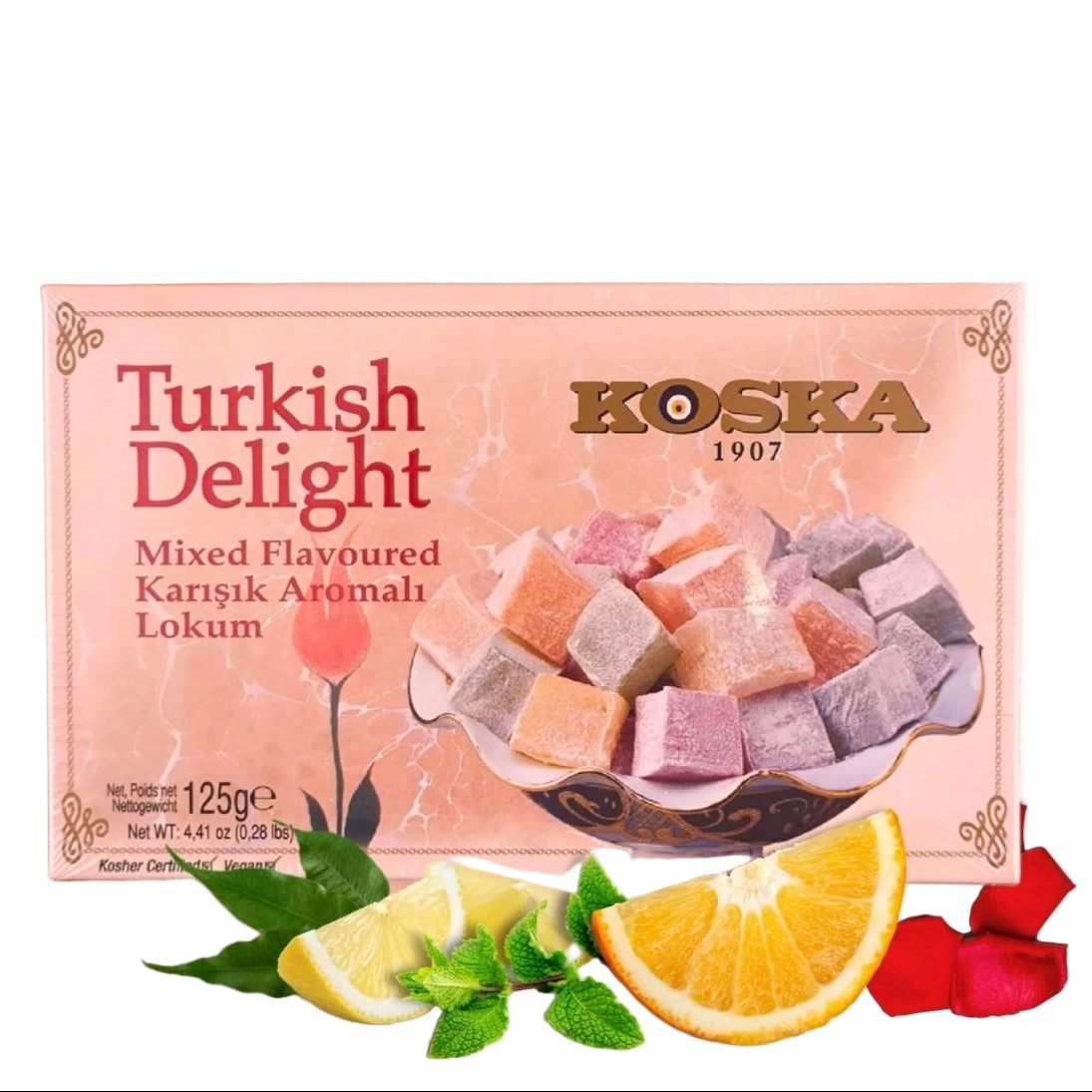 Rose Flavored Turkish Delight (125g x 24)