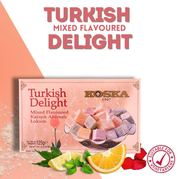 Rose Flavored Turkish Delight (125g x 24) Koska
