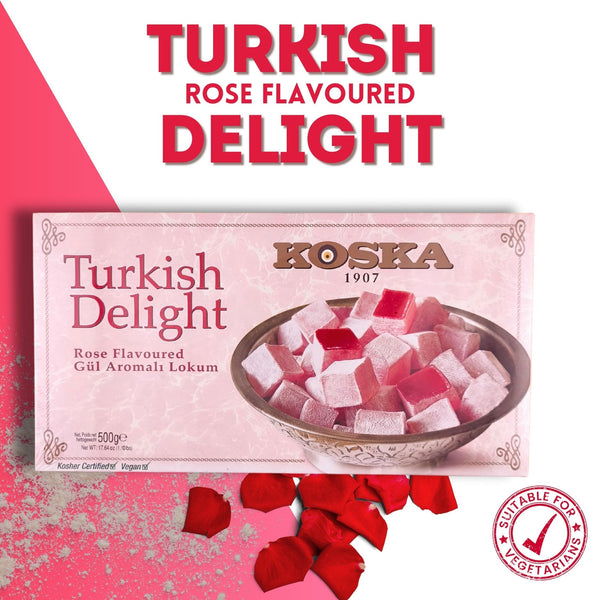 Rose Flavored Turkish Delight (500g x 12) Koska