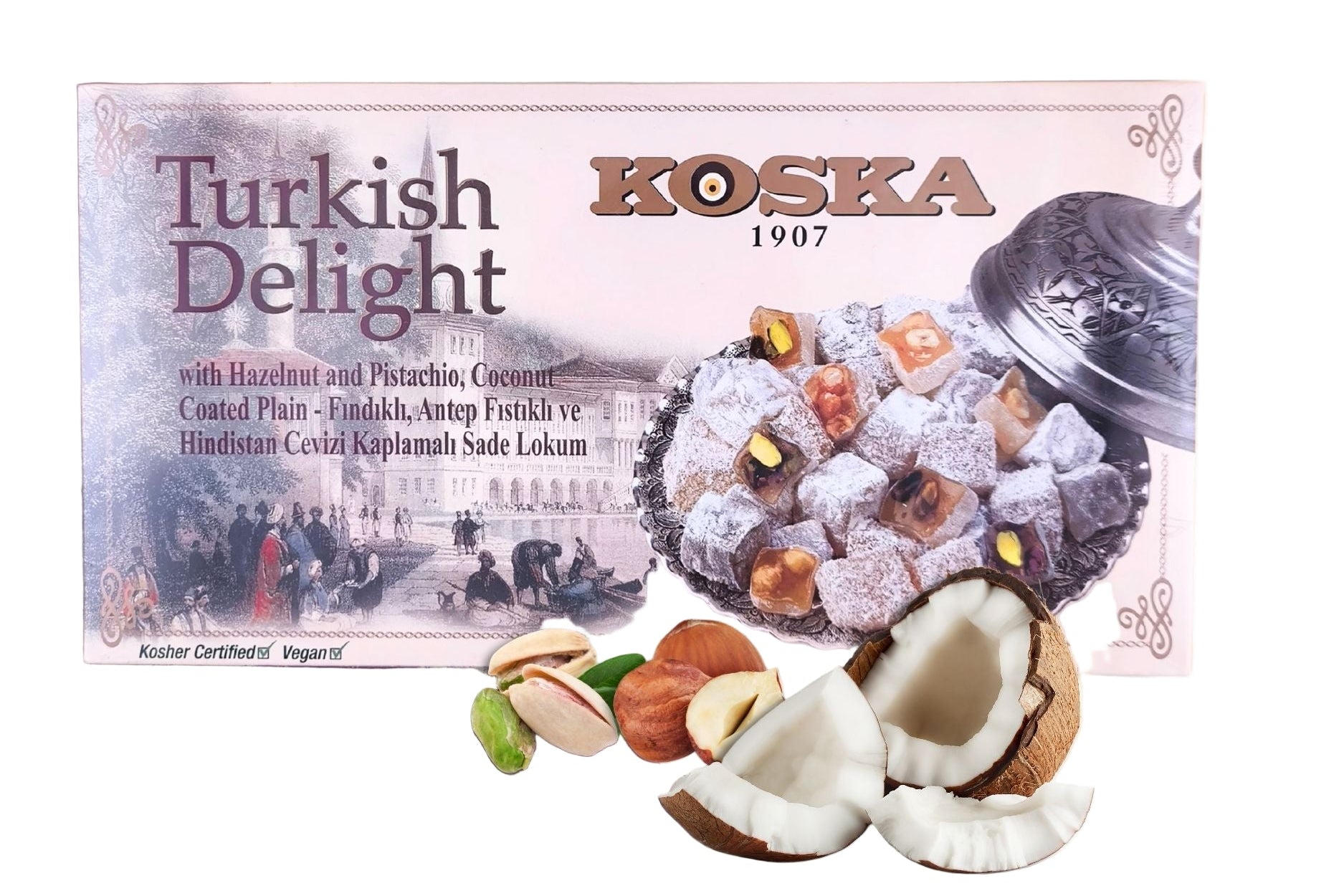 Turkish Delight w/ Coconut, Hazelnut, and Pistachio (125g x 12) – Dahi ...