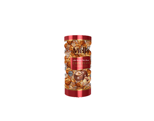 Mell's Chocolate Milk Chocolate with Hazelnut Cylinder Box (250g x 24)