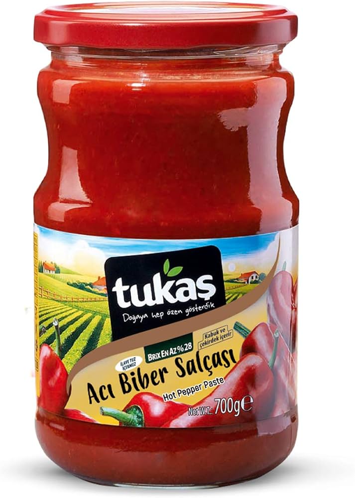 Tukas Hot Pepper Paste in Glass (720cc x 12)