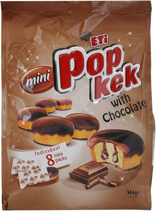 ETI Mini pop kek coated cake w/ chocolate sauce (144g x 10pc)