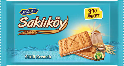 Ulker Sakliköy Sandwich Biscuit w/Milk Cream (3 x 88g x 12 Pks)