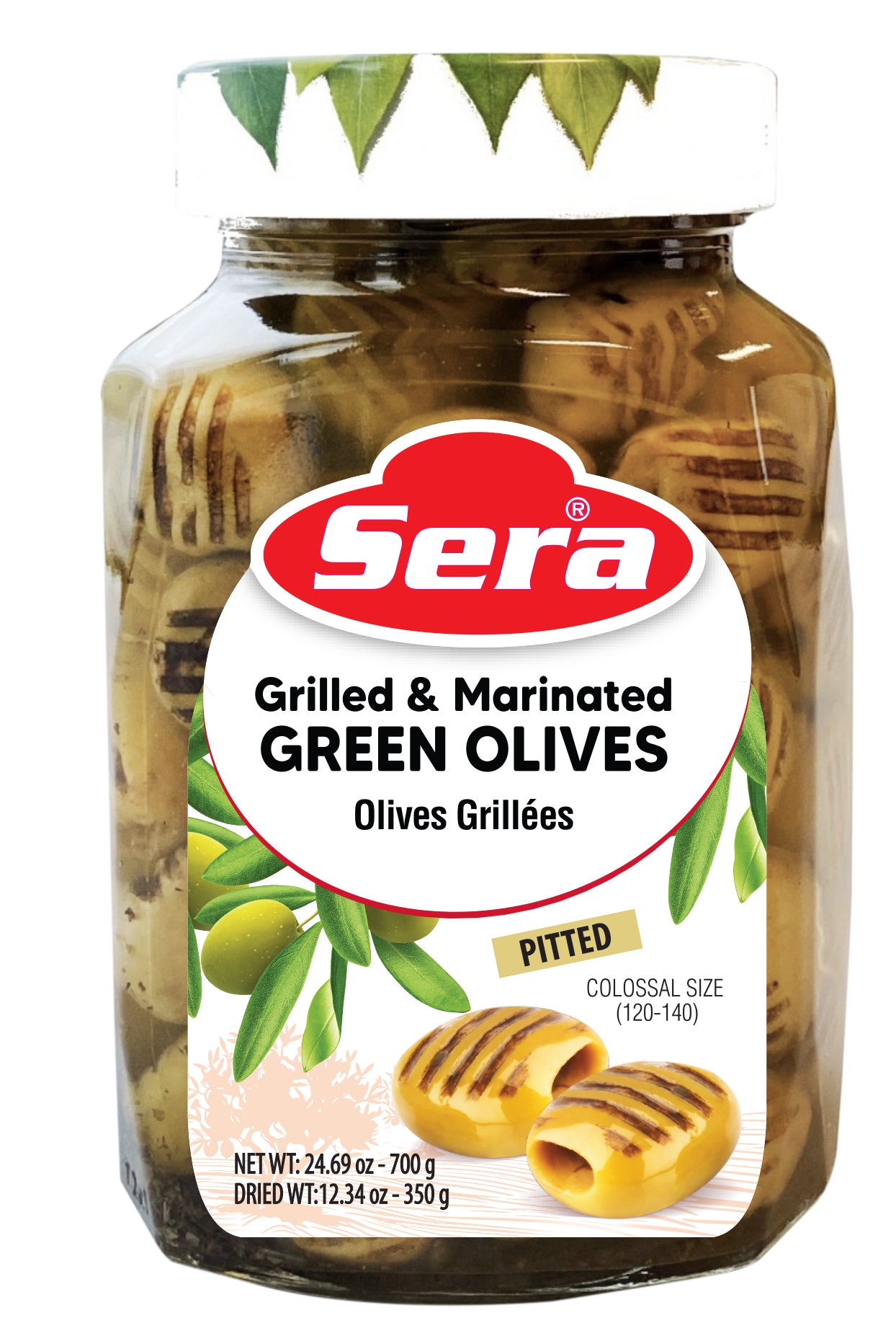 Grilled & Marinated Green Olives (720ml x 12)