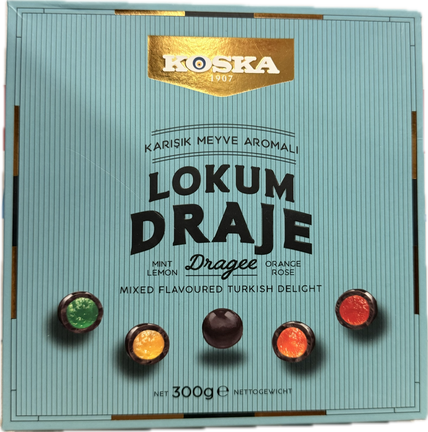Koska Draje Mixed Flavored Chocolate Coated Turkish Delight (300g x 12)