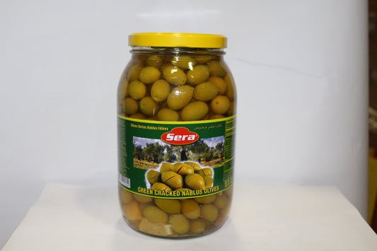 Green Cracked Nablus Olives ()