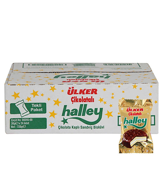 Halley Chocolate Coated Marshmallow Biscuit (30g x 8 x 12)