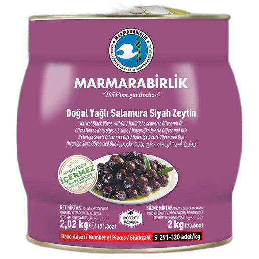 MB (S) Black Olives In Oil Tin 2kg x 3