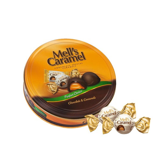 Mell's Chocolate Caramel Circle Tin (500g x 8)