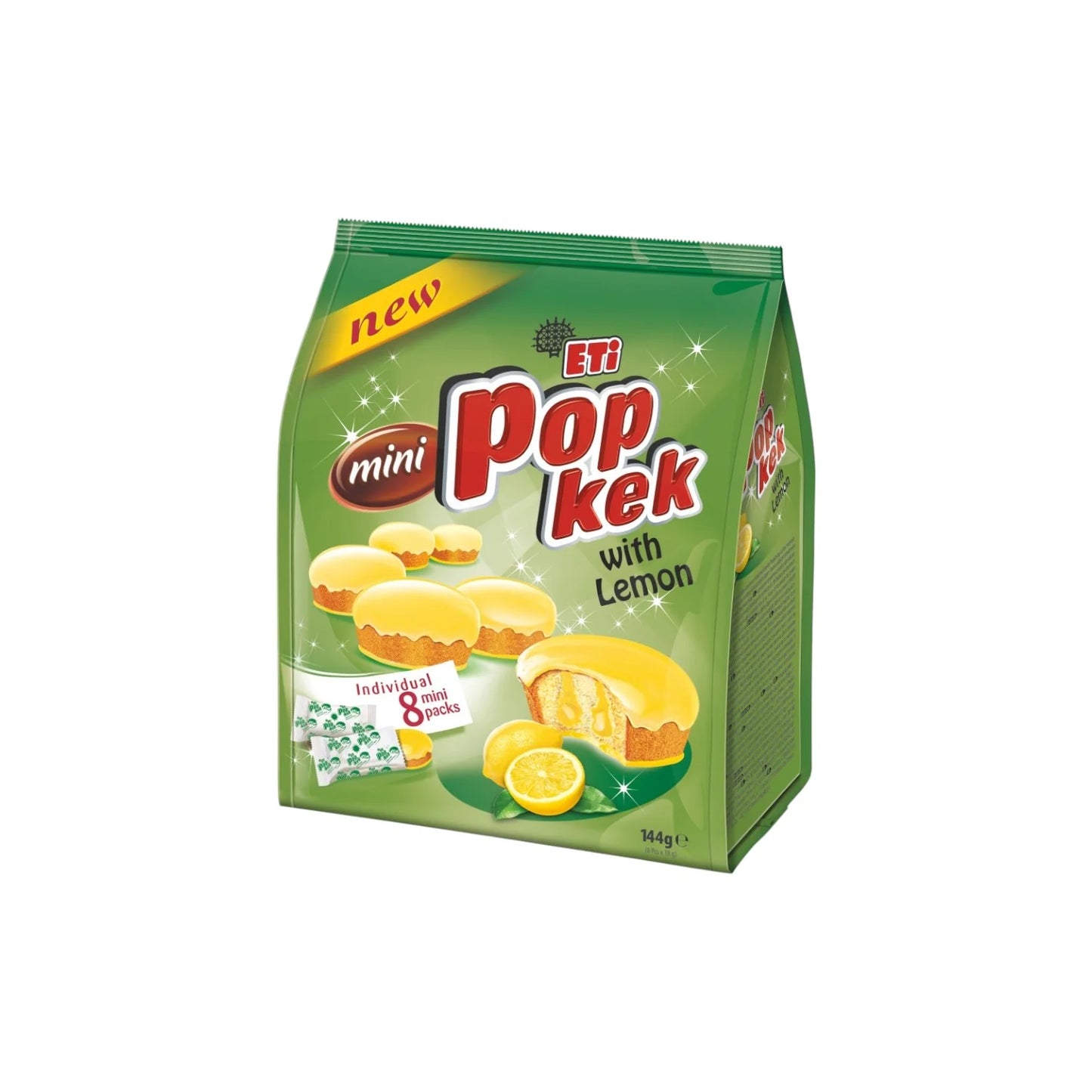 Eti Mini Pop Kek White Chocolate Coated Cake w/Lemon sauce (144g X 10)