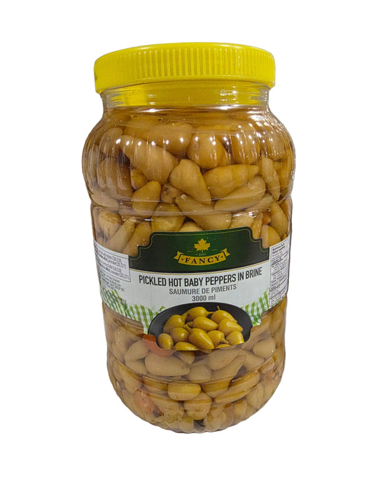 Pickled Hot Baby Peppers In Brine (3L x 6)